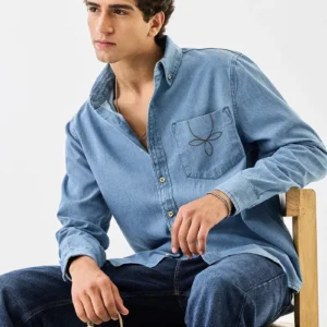 regular fit denim shirt